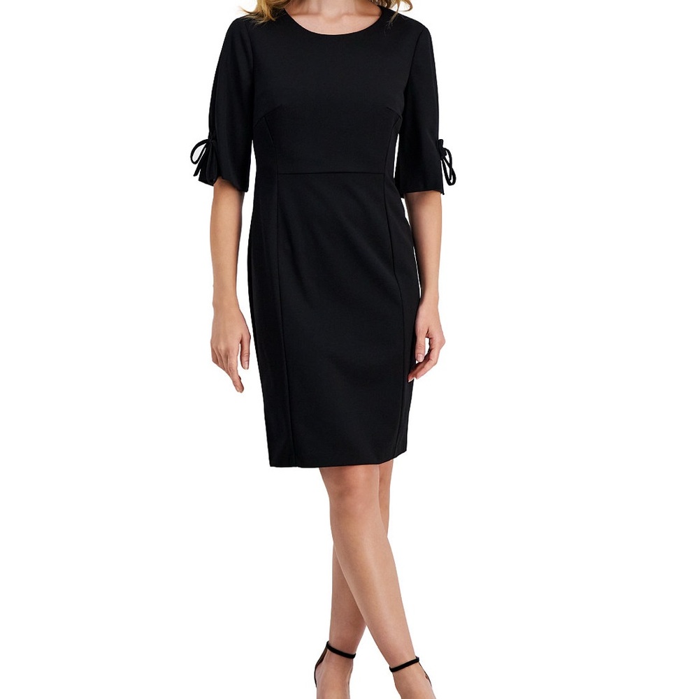 Connected Apparel Elegant Black Long Sleeve Dress NWT Sz 16